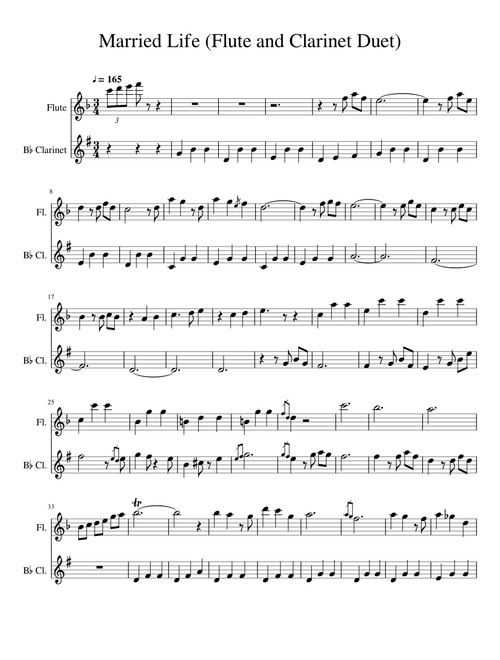 Married Life (Flute and Clarinet Duet)