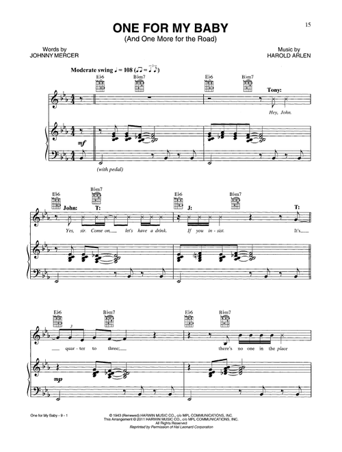 One For My Baby (And One More For The Road) - Tony Bennett & John Mayer (Piano-Vocal-Guitar)