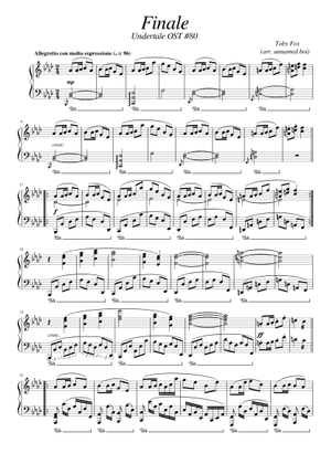 Finale – Undertale OST 080 - Toby Fox (Full Transcription) Sheet Music ...