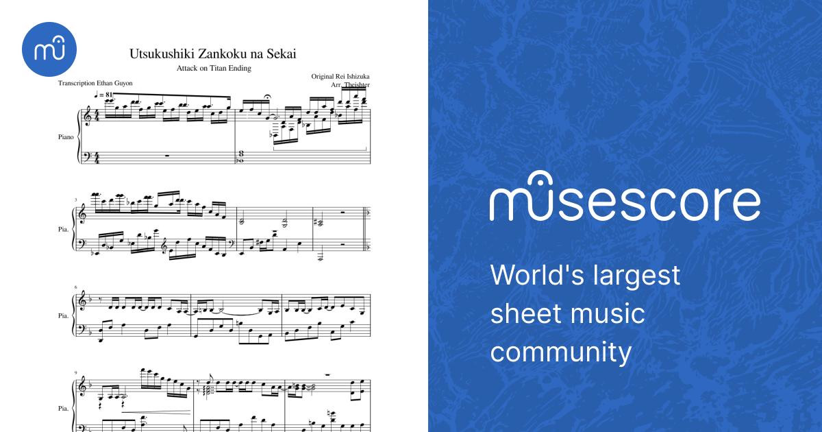 Utsukushiki Zankoku na Sekai | Piano Arrangement Sheet Music for