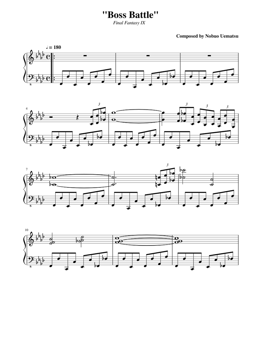 ファイナルファンタジー9 ピアノ楽譜 Melodies of Life-「ファイナルファンタジーIX」主題歌-無料の