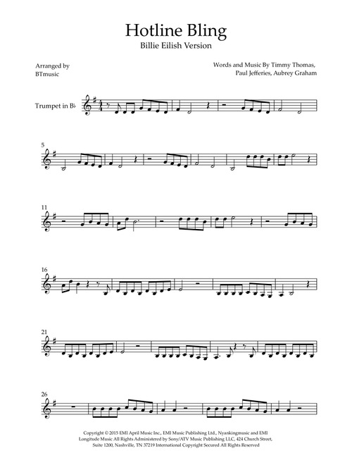 Hotline Bling (Arr. BTmusic) - Drake (Trumpet Solo)