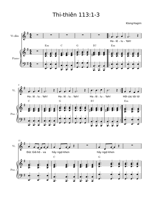 Thi-thiên 113 - Em (Đệm Hát)