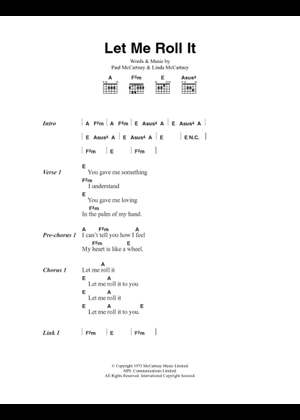 Play Official version of Let me roll it Sheet Music by Paul