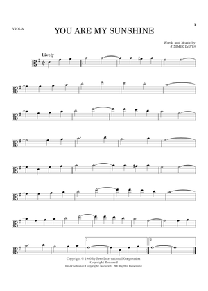 Play Official version of YOU ARE MY SUNSHINE Sheet Music by Jimmy
