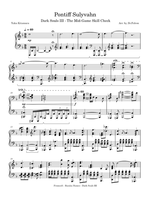 Dark Souls III - Pontiff Sulyvahn : Solo Piano