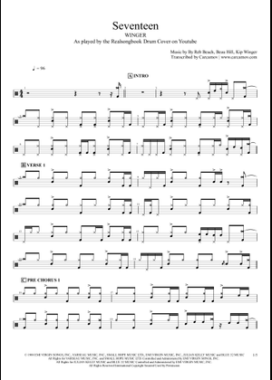 Play Official version of Seventeen Sheet Music by Winger for Piano