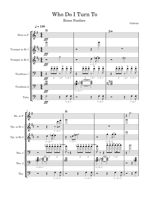 Who Do I Turn To (Brass Fanfare)