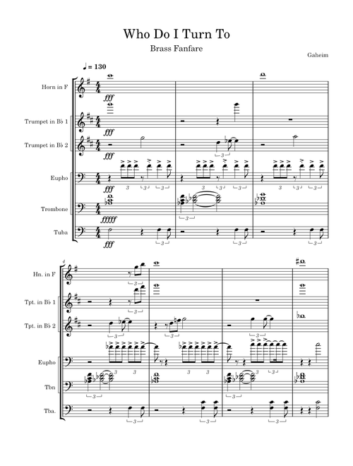 Who Do I Turn To (Brass Fanfare)