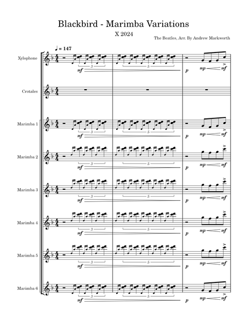 Blackbird - Marimba Variations