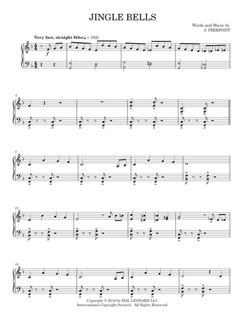 Jingle Bells - James Pierpont (Piano Solo)