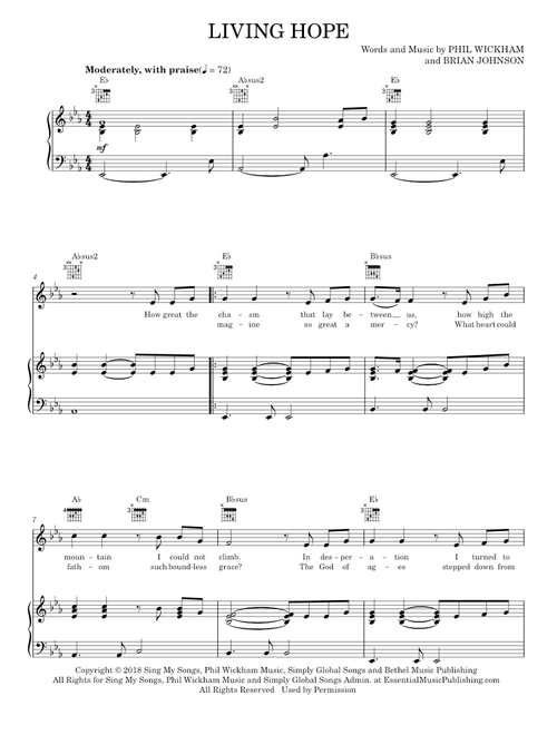 Living hope - Phil Wickham (Piano-Vocal-Guitar)