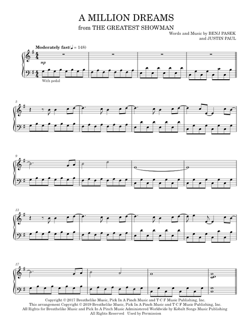 A Million Dreams (from The Greatest Showman) - Pasek & Paul (Piano Solo)