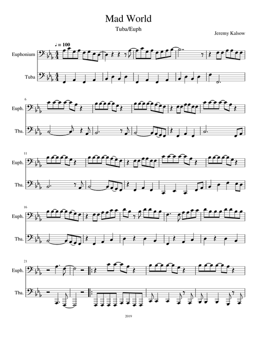 Mad World Tuba/Euph Duet
