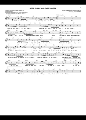 Play Official version of Here, There And Everywhere Sheet Music by The ...