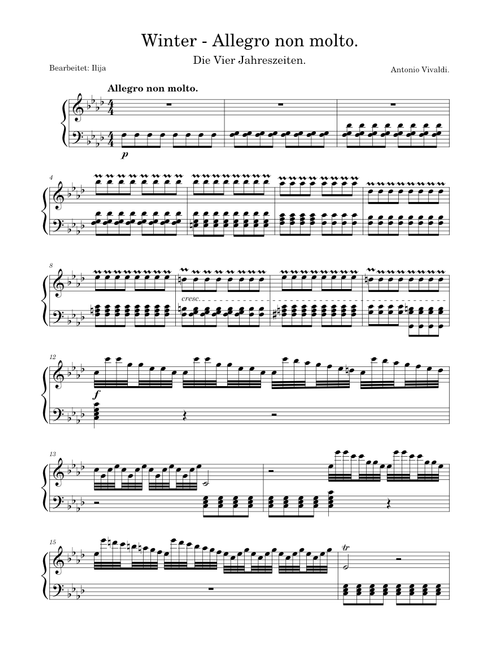 Winter 1st Movement, Allegro Non Molto (The Four Seasons) – Antonio Vivaldi