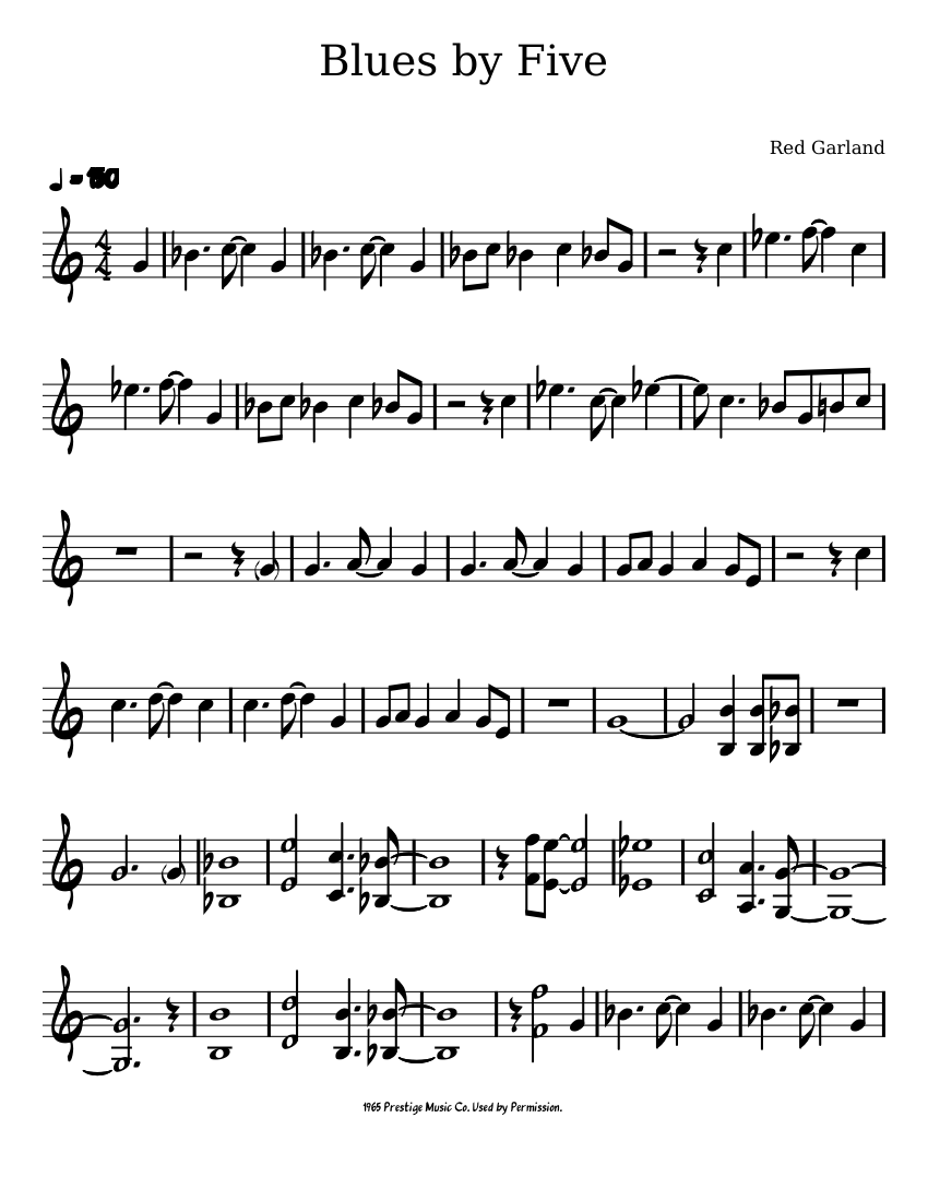 Blues by Five (Bb Tenor, Trumpet, TC Baritone) Sheet Music