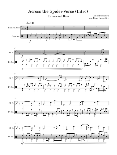 Across the Spider-Verse (Intro) - Drum Sheet Music