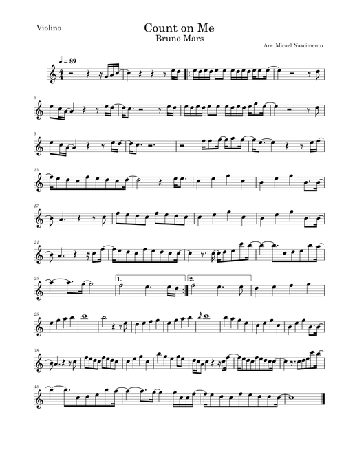 Count on Me - Violin