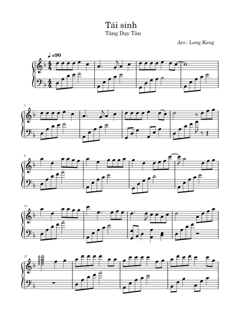 Tái sinh (Tăng Duy Tân) - Rebirth easy version