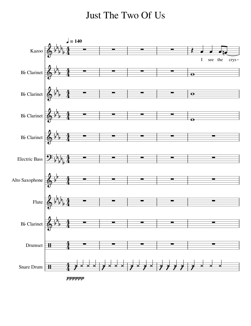 Just_The_Two_Of_Us_ Sheet music for Kazoo, Flute, in bflat