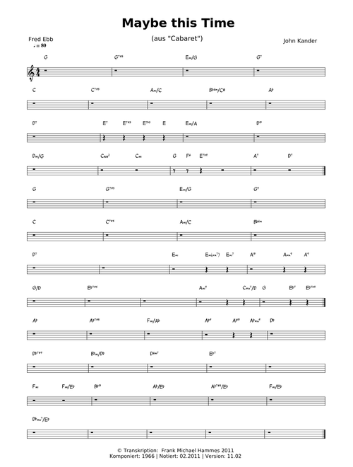 Kander/Ebb - Maybe this Time (nur Akkorde/Chords only)