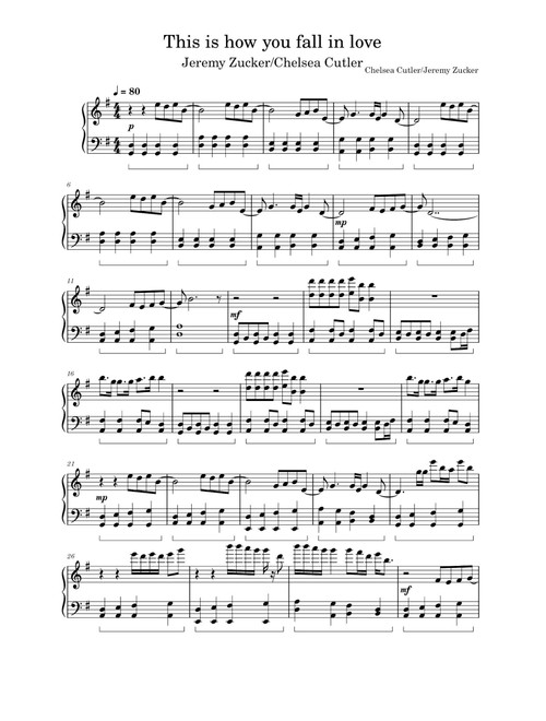This Is How You Fall In Love (Arr. Chelsea Cutler) - Jeremy Zucker (Piano Solo)