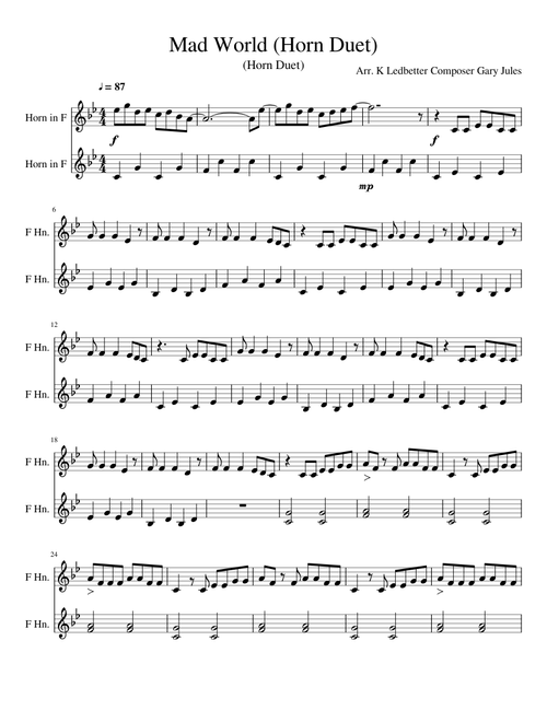 Mad World (Horn Duet)
