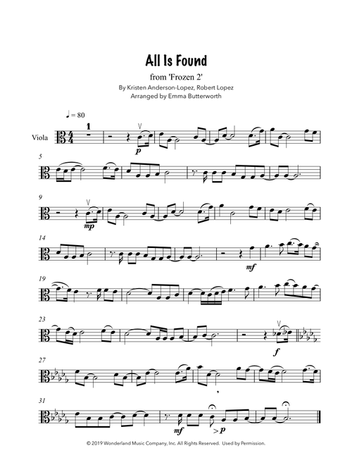 All Is Found (Arr. Emma Butterworth) - Robert Lopez, Kristen Anderson-Lopez (Viola Solo)