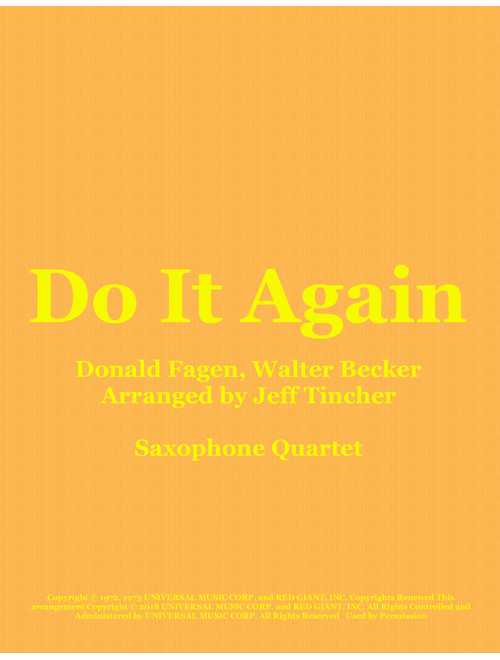 Do It Again (Arr. Jeff Tincher) - Steely Dan (Woodwind Ensemble)