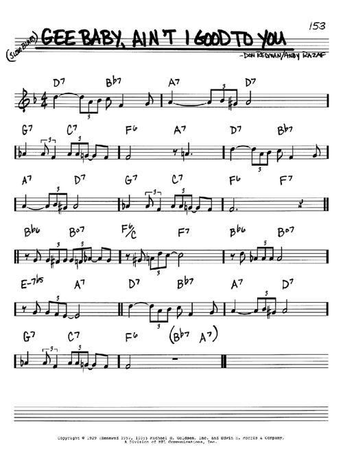 Gee Baby, Ain't I Good To You - Don Redman (Real Book - Melody-Chords)