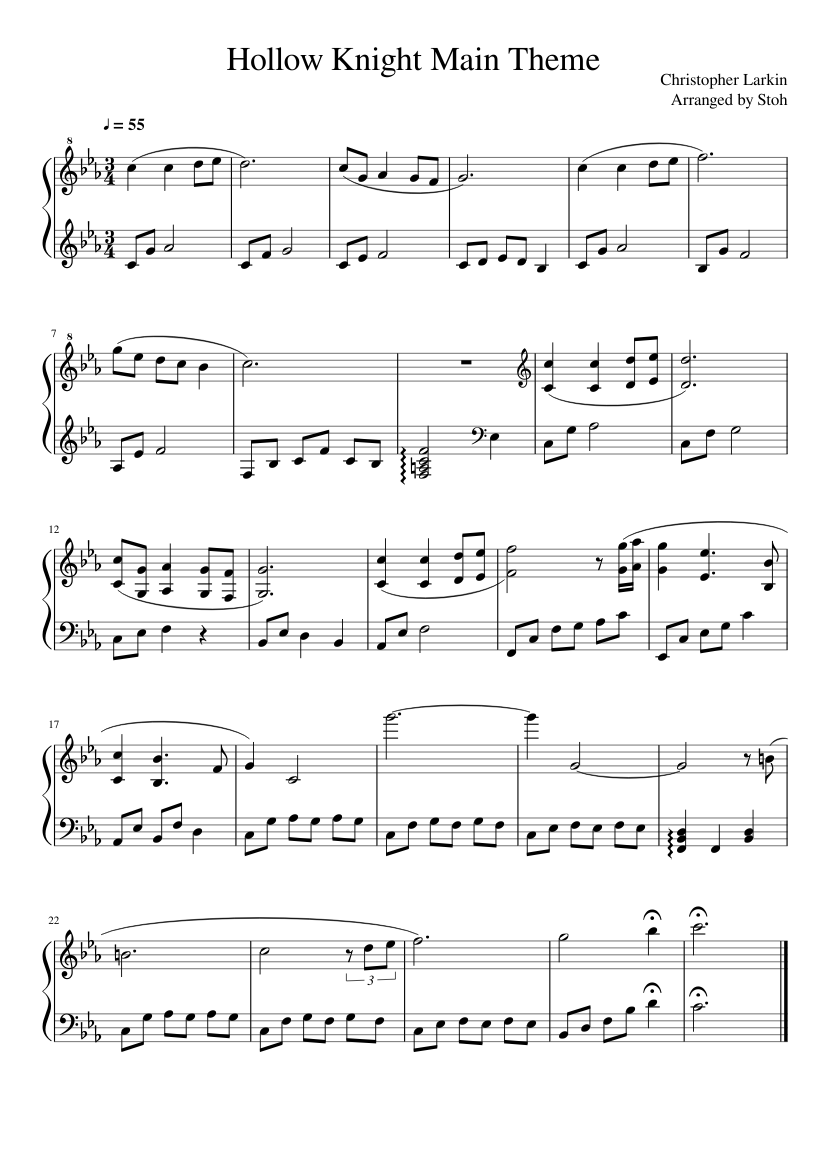 Hollow Main Theme music for Piano | Musescore.com