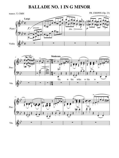 Chopin - Ballade No. 1 in G Minor (Your Lie in April Version)