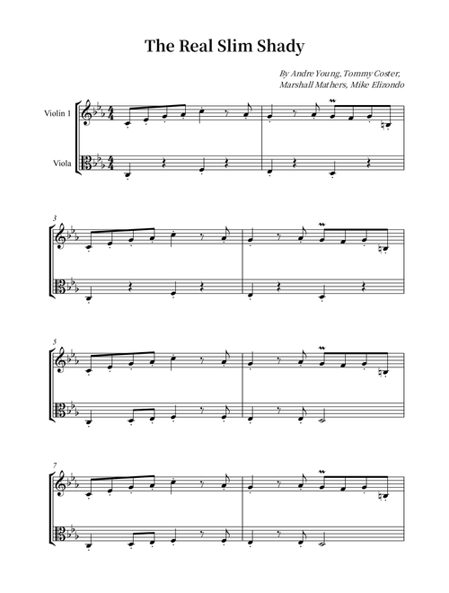 The Real Slim Shady (Arr. Wesley S. SIlva) - Eminem (Instrumental Duet)