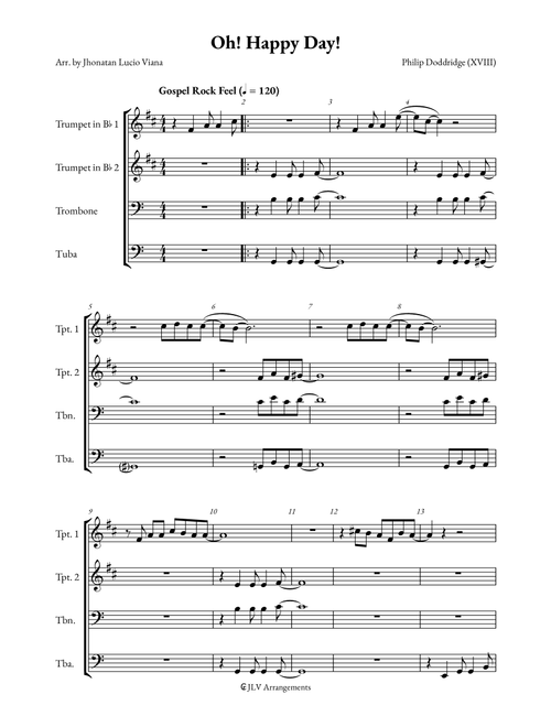 Oh, Happy Day (Arr. Jhonatan Lucio Viana) - Religious (Brass Ensemble)