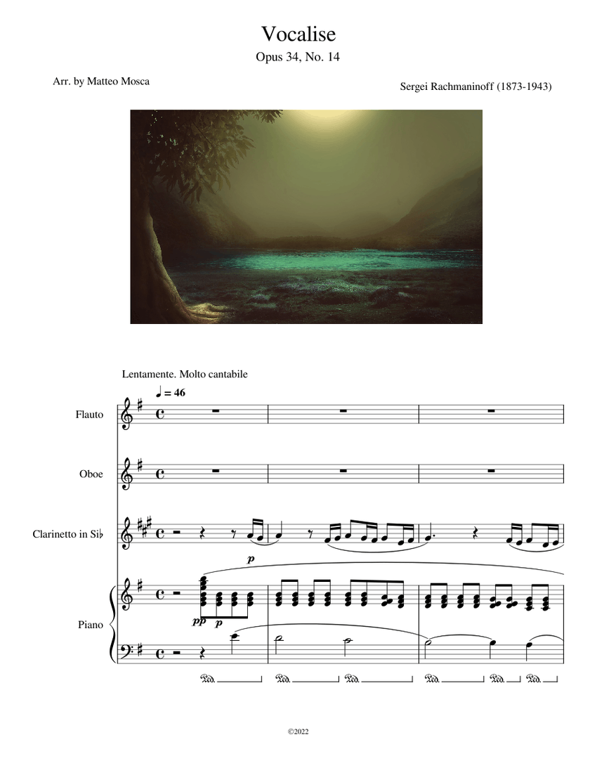 Rachmaninoff - Vocalise Op. 34 No. 14. For Violin & Piano