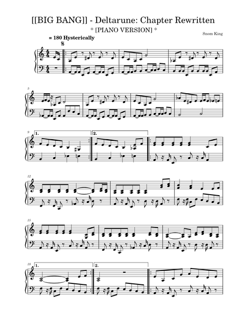 BIG BANG - Deltarune Chapter Rewritten (2 handed version)