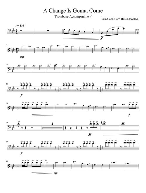 A Change Is Gonna Come - Trombone Accompaniment