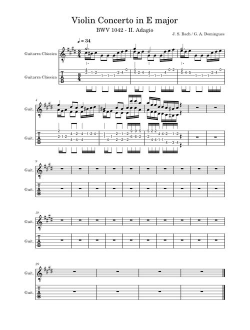 Violin Concerto in E major, BWV 1042 - II. Adagio wip