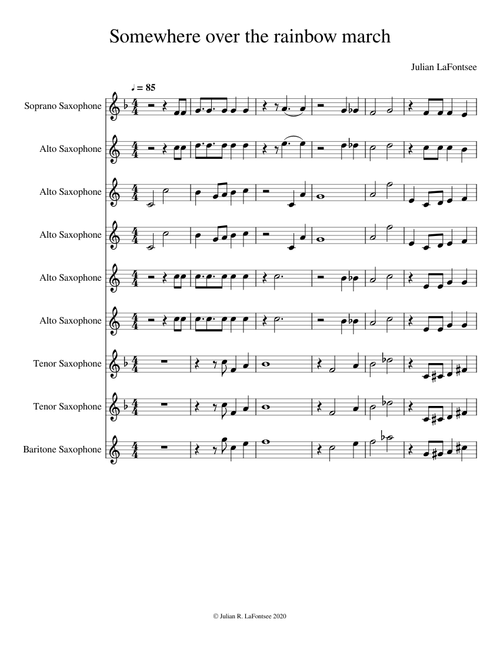 Somewhere over the rainbow marching-sax
