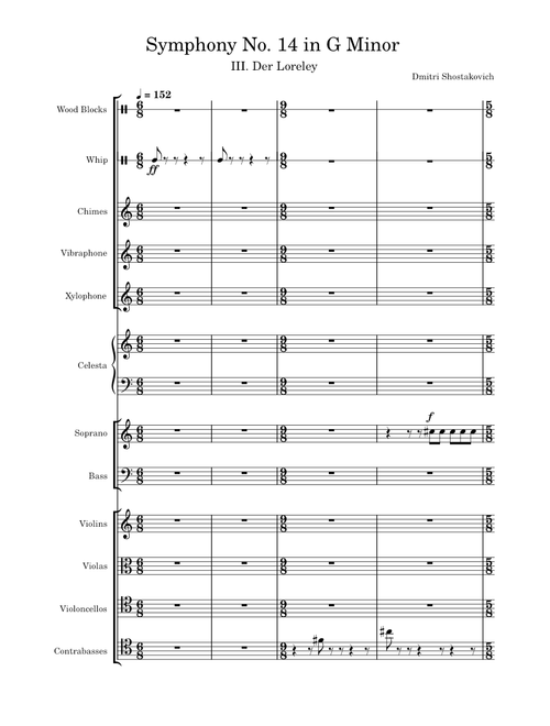 The "Mussorgsky" movement of Shostakovich's 14th Symphony