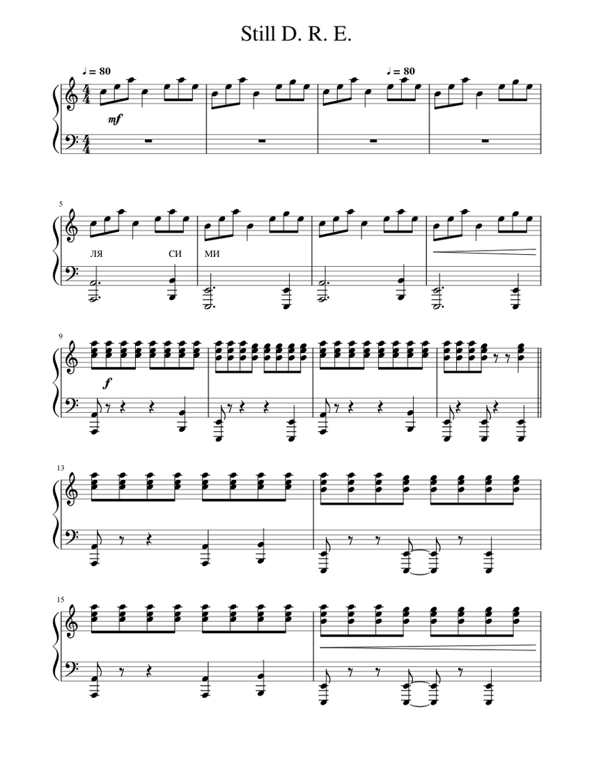 Still dre piano part on sale