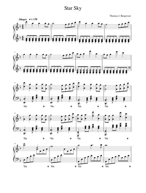 Star Sky - Trailer (Arr. Thomas Bergersen) (Piano Solo)