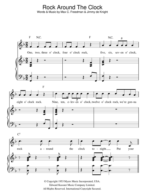 Rock Around The Clock - Bill Haley (Piano-Vocal-Guitar (Piano Accompaniment))