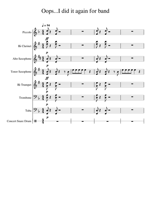 Oops…I did it again for band