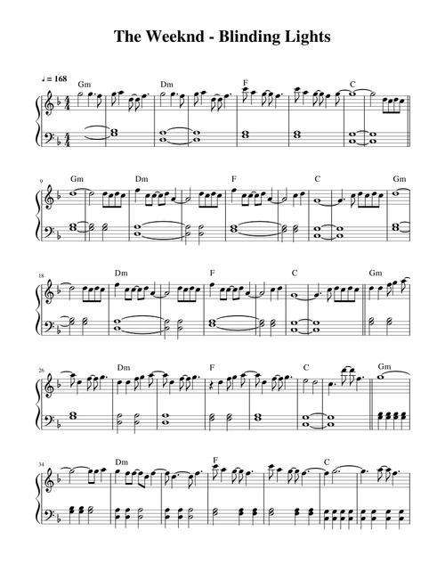 The Weekend - Blinding Lights - Easy Piano