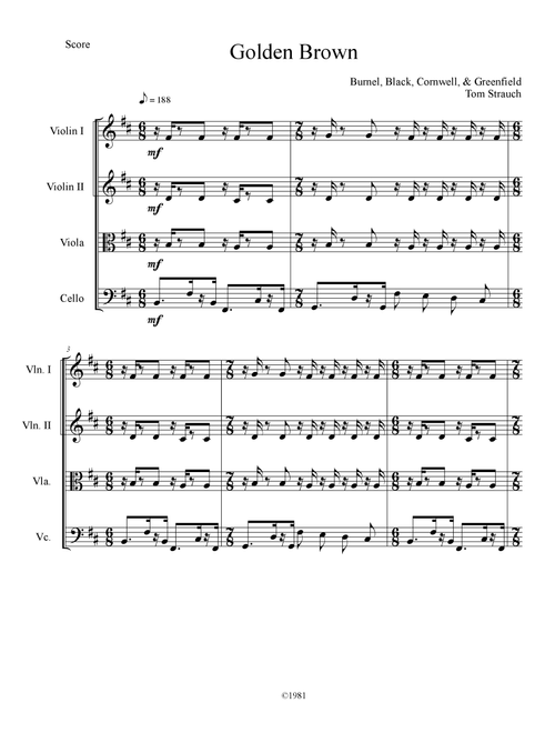 Golden Brown (Arr. Tom Strauch) - The Stranglers (String Quartet)