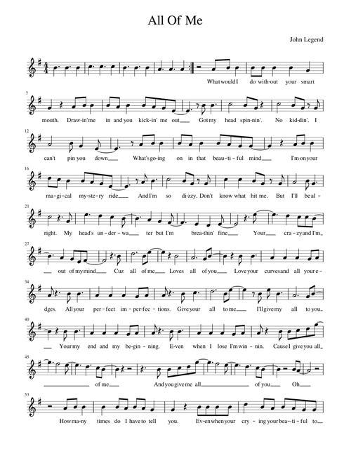 All of me – John Legend - Violino