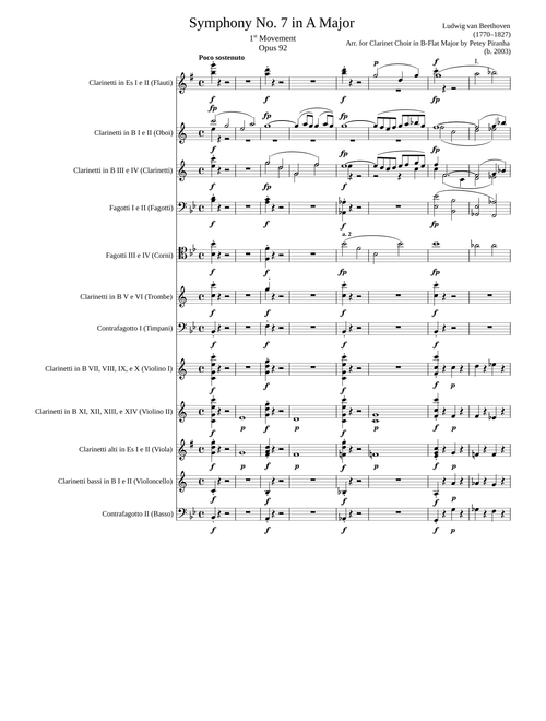 Beethoven - Symphony No. 7 in A major, I. Vivace (Clarinet choir in B flat major)