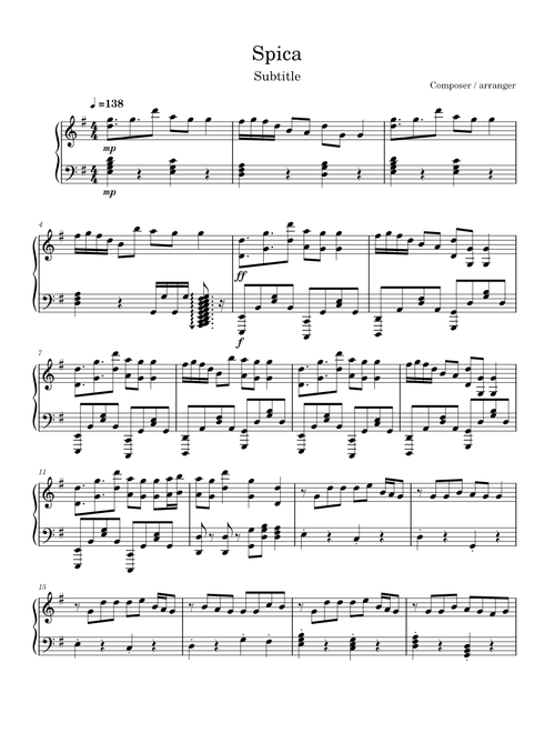 Spica (スピカ) – Rokudenashi Piano